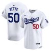 mookie betts 50 los angeles dodgers home limited player men jersey white