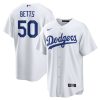 mookie betts 50 los angeles dodgers home men jersey white