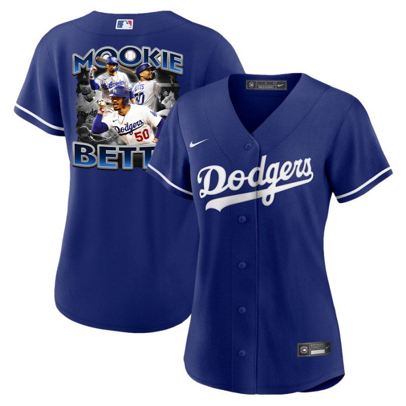 mookie betts 50 los angeles dodgers posture 2023 alternate player women jersey royal