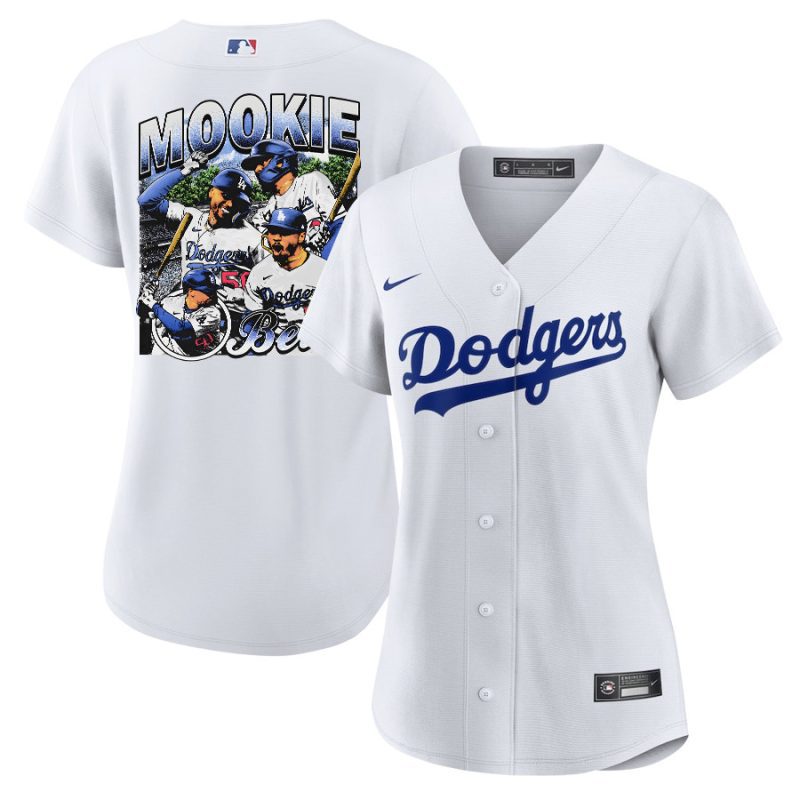 mookie betts 50 los angeles dodgers stadium 2023 home player women jersey white