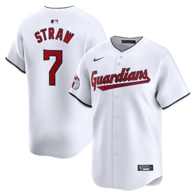 myles straw 7 cleveland guardians home limited player men jersey white