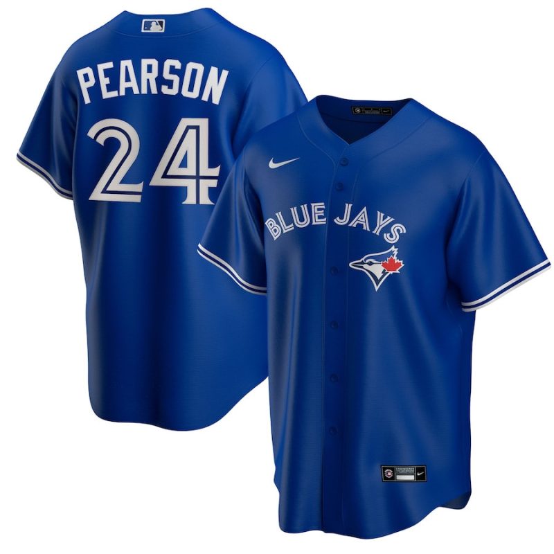 nate pearson 24 toronto blue jays alternate jersey royal