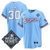 nathaniel lowe 30 texas rangers 2023 world series stitched baseball jersey blue