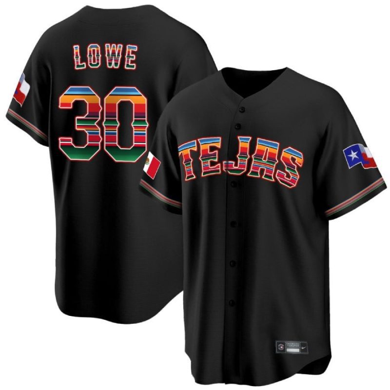 nathaniel lowe 30 texas rangers mexican collection baseball men jersey black