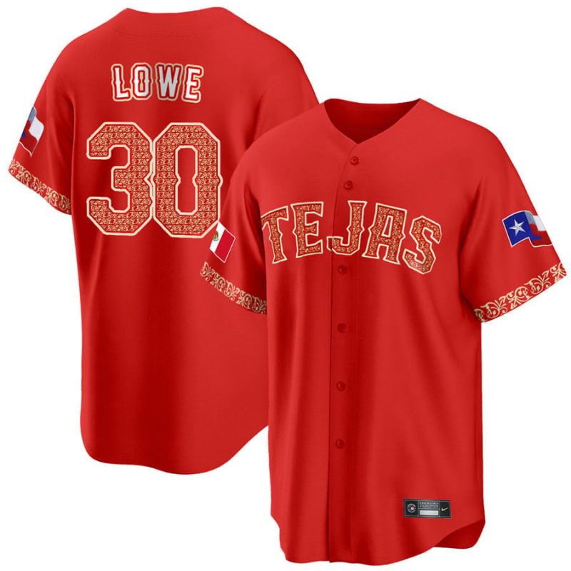 nathaniel lowe 30 texas rangers mexican collection baseball men jersey red