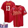 nazeeh johnson 13 kansas city chiefs super bowl lviii baseball men jersey red