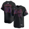 new york mets alternate limited custom men jersey black