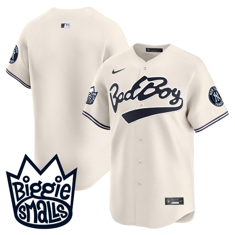 new york yankees biggie smalls men jersey cream