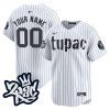 new york yankees tupac shakur custom men jersey white