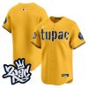 new york yankees tupac shakur men jersey gold