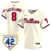 nick castellanos 8 philadelphia phillies 2024 jackie robinson patch men jersey cream