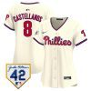 nick castellanos 8 philadelphia phillies 2024 jackie robinson patch women jersey cream