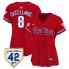 nick castellanos 8 philadelphia phillies 2024 jackie robinson patch women jersey red