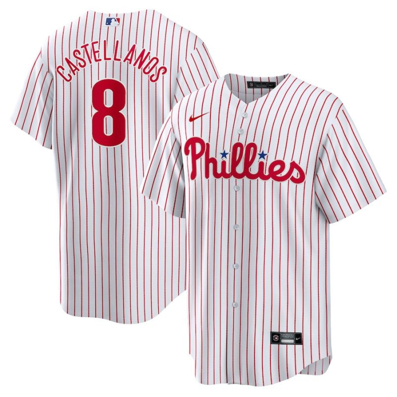 nick castellanos 8 philadelphia phillies men jersey white