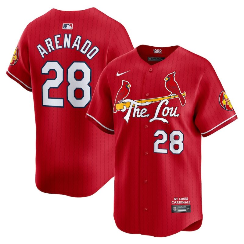 nolan arenado 28 st louis cardinals 2024 city connect limited men jersey red