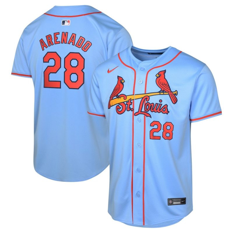 nolan arenado 28 st louis cardinals alternate limited youth jersey light blue