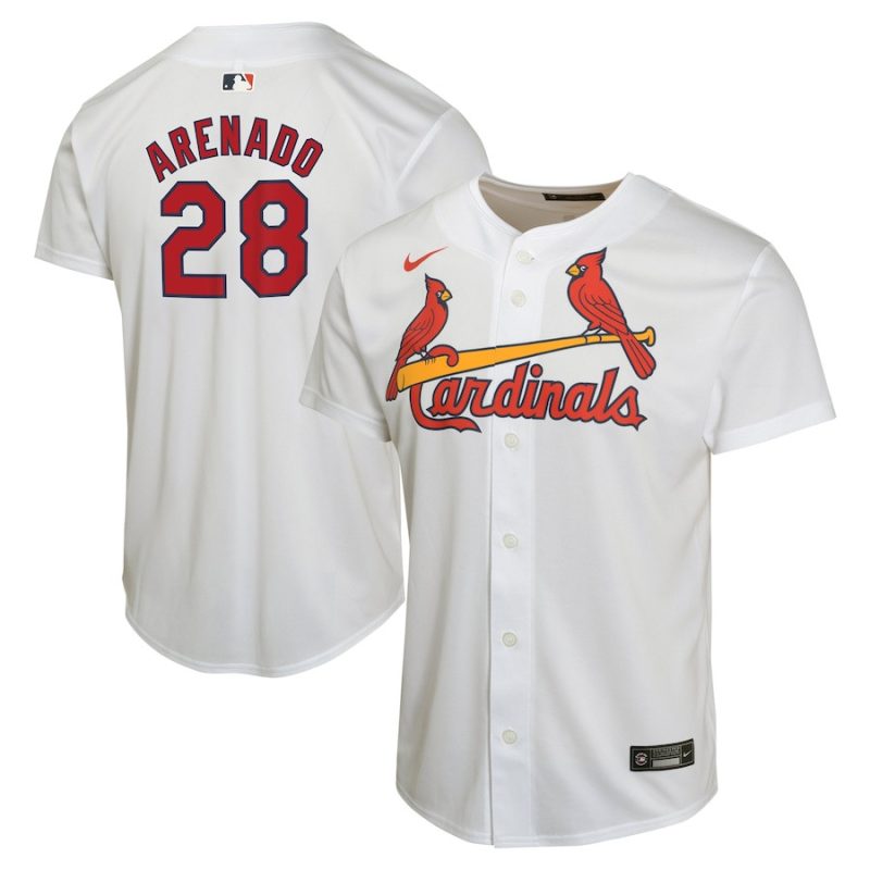 nolan arenado st 28 louis cardinals home game player youth jersey white