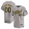 oakland athletics away limited custom men jersey gray