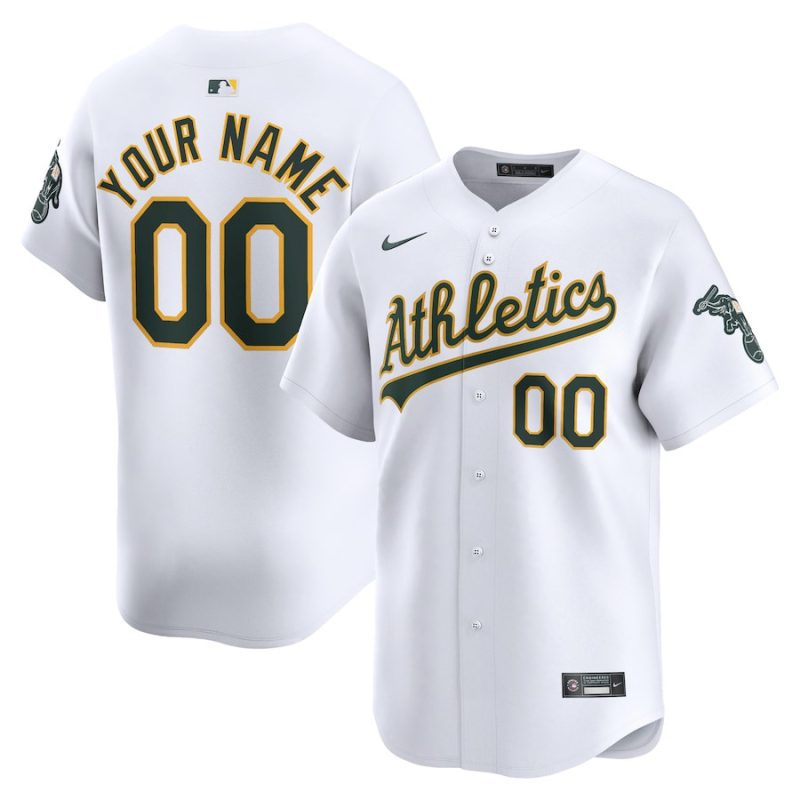 oakland athletics home limited custom youth jersey white