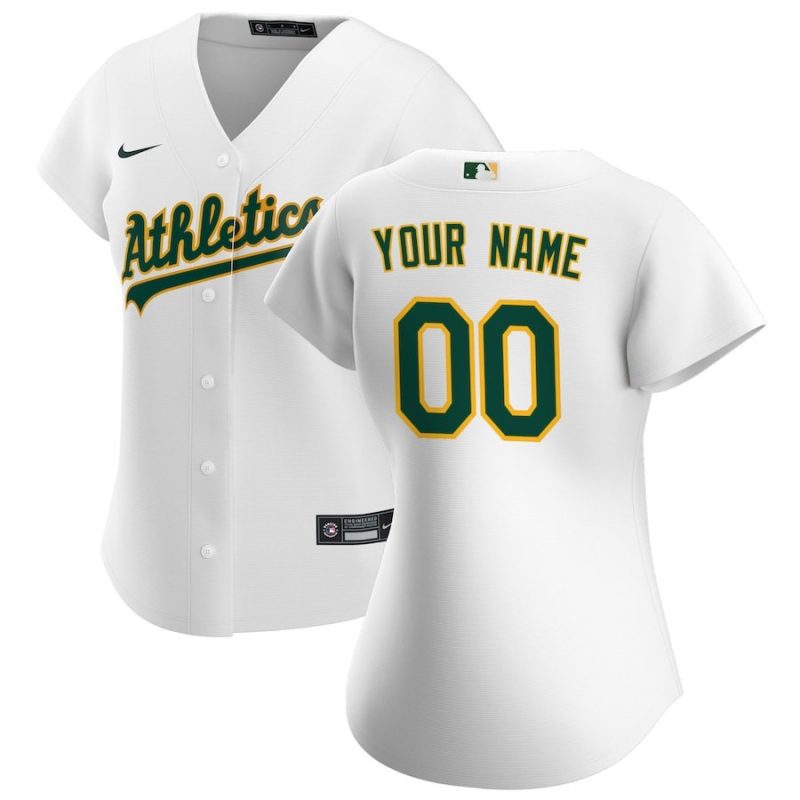 oakland athletics womens home custom jersey white