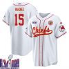 patrick mahomes 15 kansas city chiefs super bowl lviii baseball men jersey white