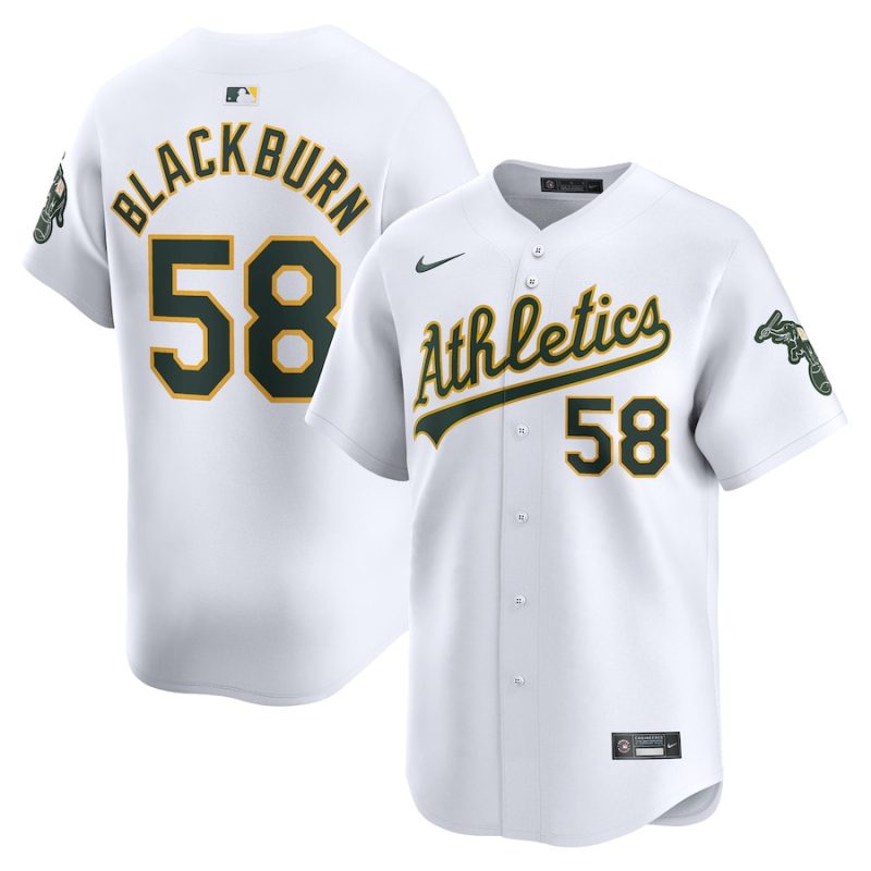 paul blackburn 58 oakland athletics home limited player men jersey white