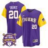 paul skenes 20 lsu tigers 2023 color sleeves champions baseball men jersey purple sleeves