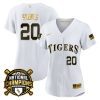 paul skenes 20 lsu tigers 2023 national champions baseball women jersey white gold