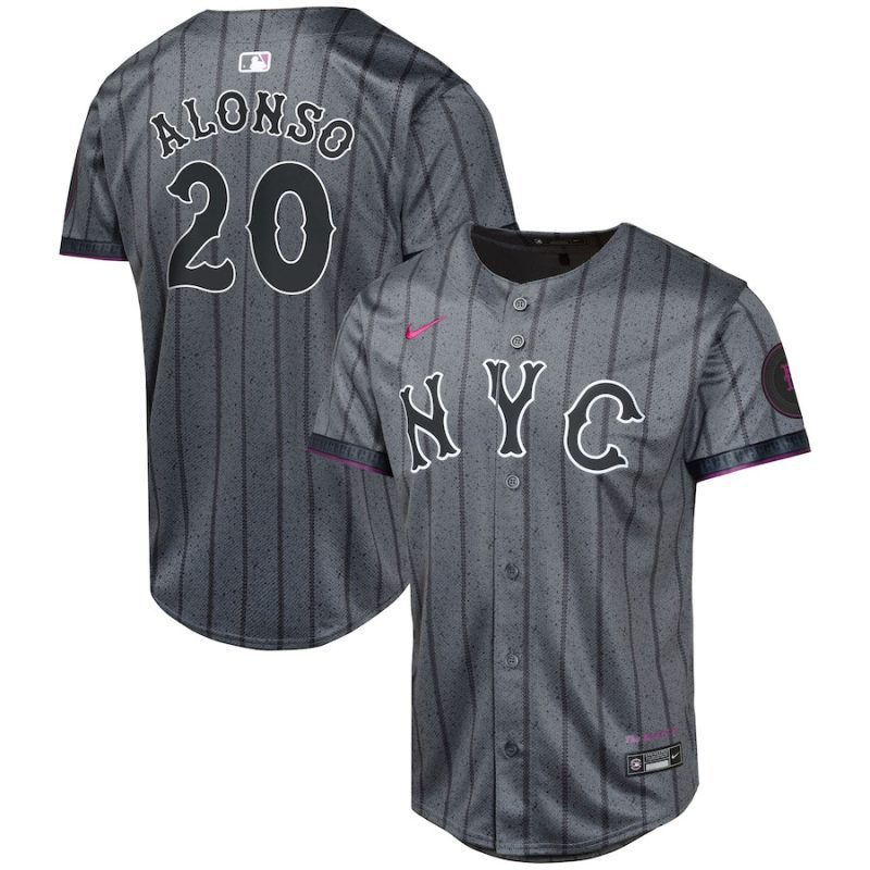 pete alonso 20 new york mets 2024 city connect limited youth jersey graphite