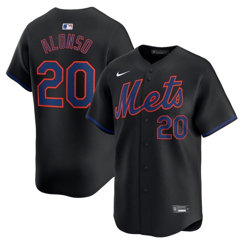 pete alonso 20 new york mets alternate limited men jersey black