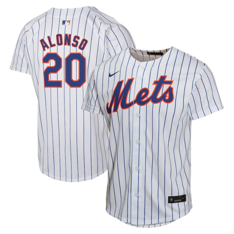 pete alonso 20 new york mets home game player youth jersey white