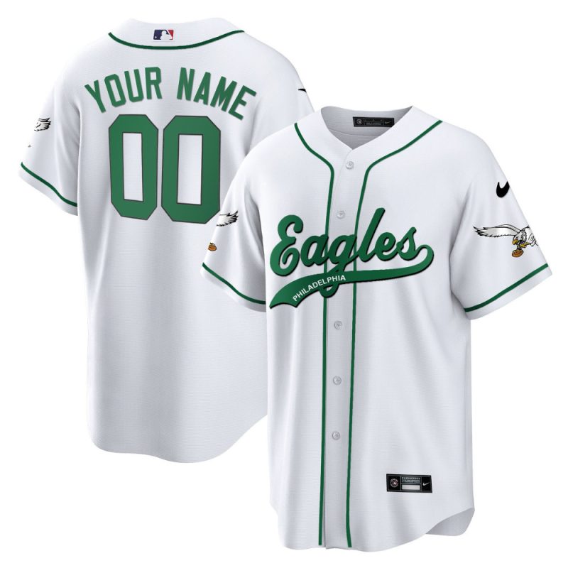 philadelphia eagles baseball custom men jersey white