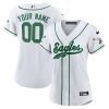 philadelphia eagles baseball custom women jersey white