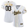 philadelphia eagles baseball custom women jersey white gold