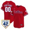 philadelphia phillies 2024 jackie robinson patch custom men jersey red