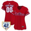 philadelphia phillies 2024 jackie robinson patch custom women jersey red