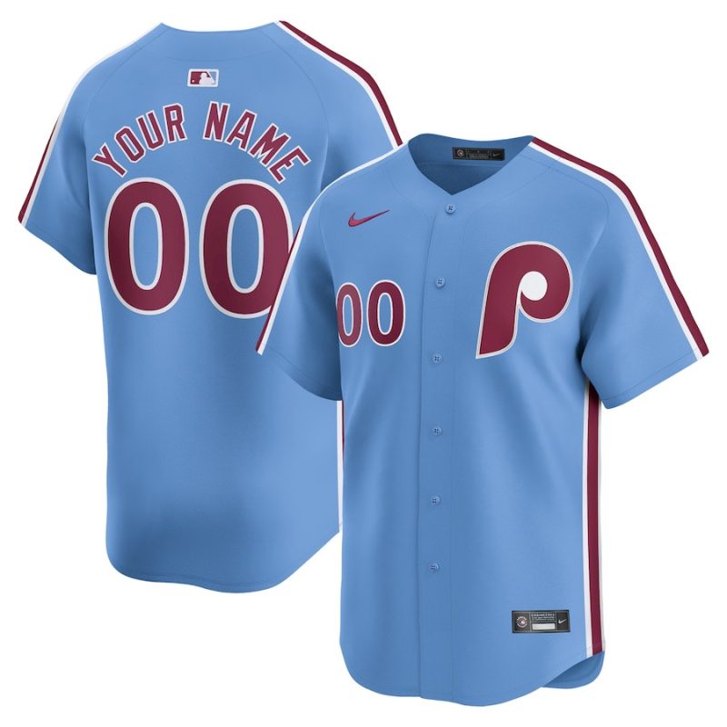 philadelphia phillies alternate limited custom men jersey light blue