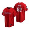 philadelphia phillies brad hand 52 red 2022 world series jersey