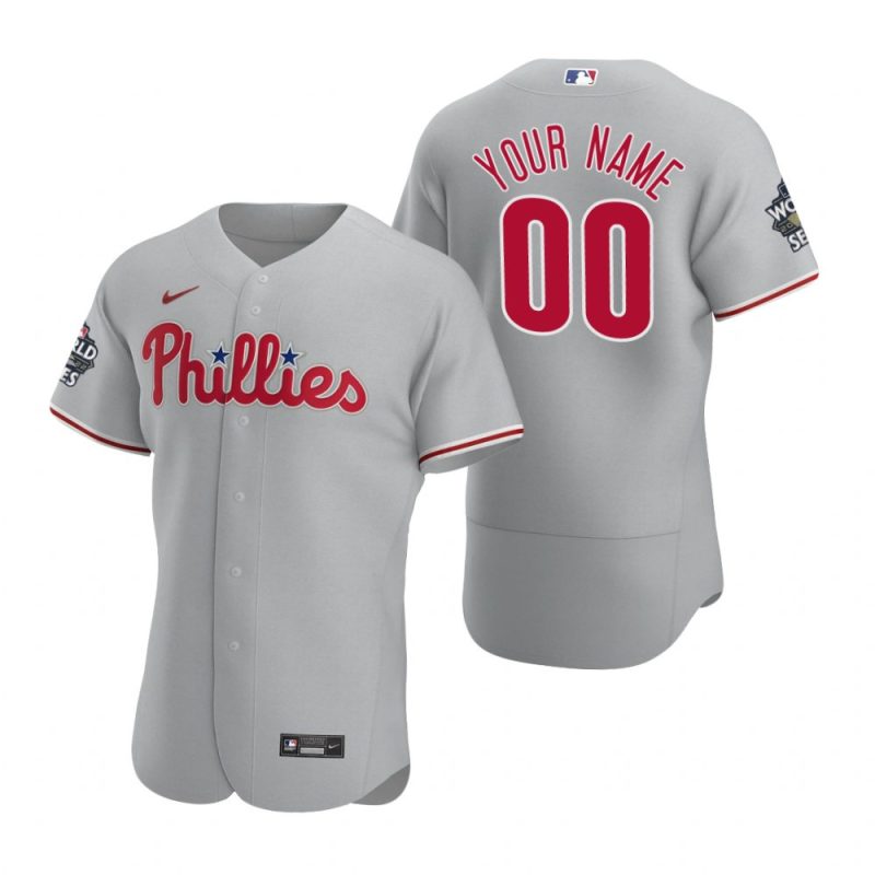 philadelphia phillies custom 00 gray 2022 world series jersey