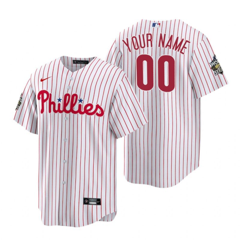 philadelphia phillies custom 00 white 2022 world series jersey