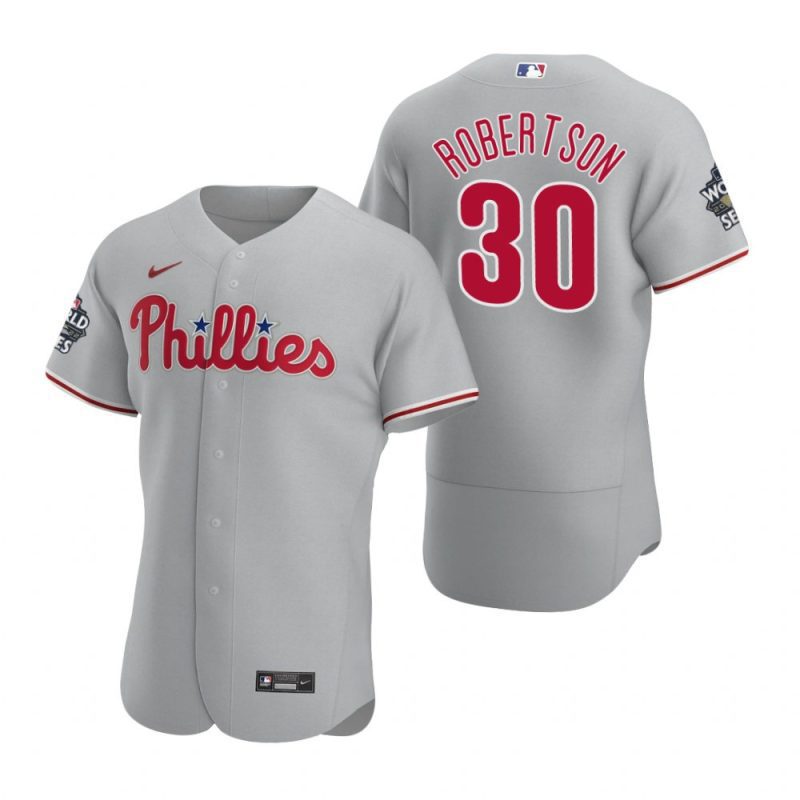 philadelphia phillies david robertson 30 gray 2022 world series jersey