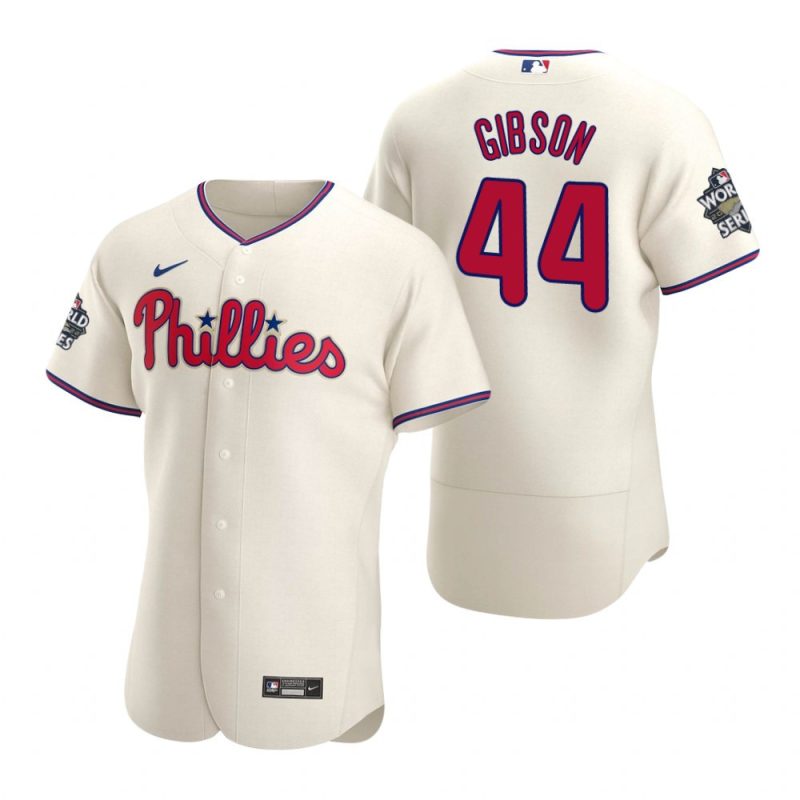 philadelphia phillies kyle gibson 44 cream 2022 world series jersey