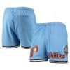 philadelphia phillies team logo mesh shorts light blue men