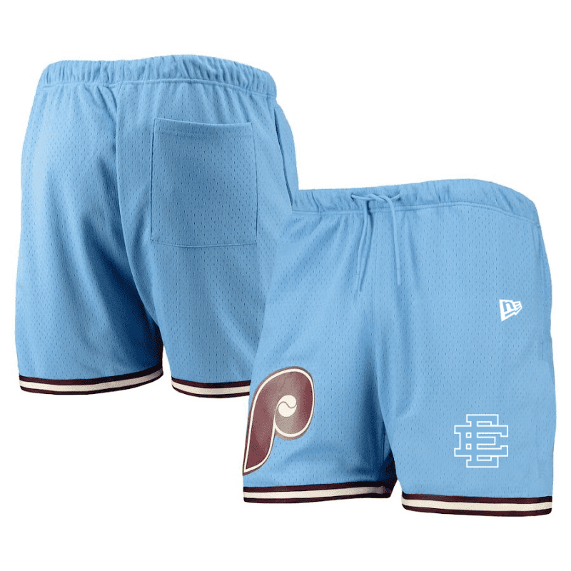 philadelphia phillies team standard logo mesh shorts light blue