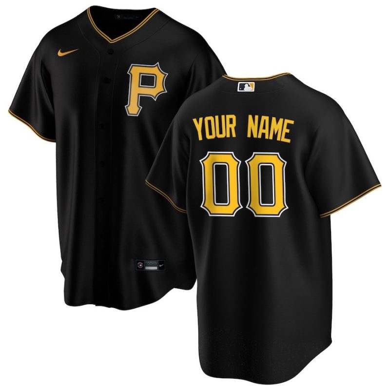 pittsburgh pirates alternate custom men jersey black