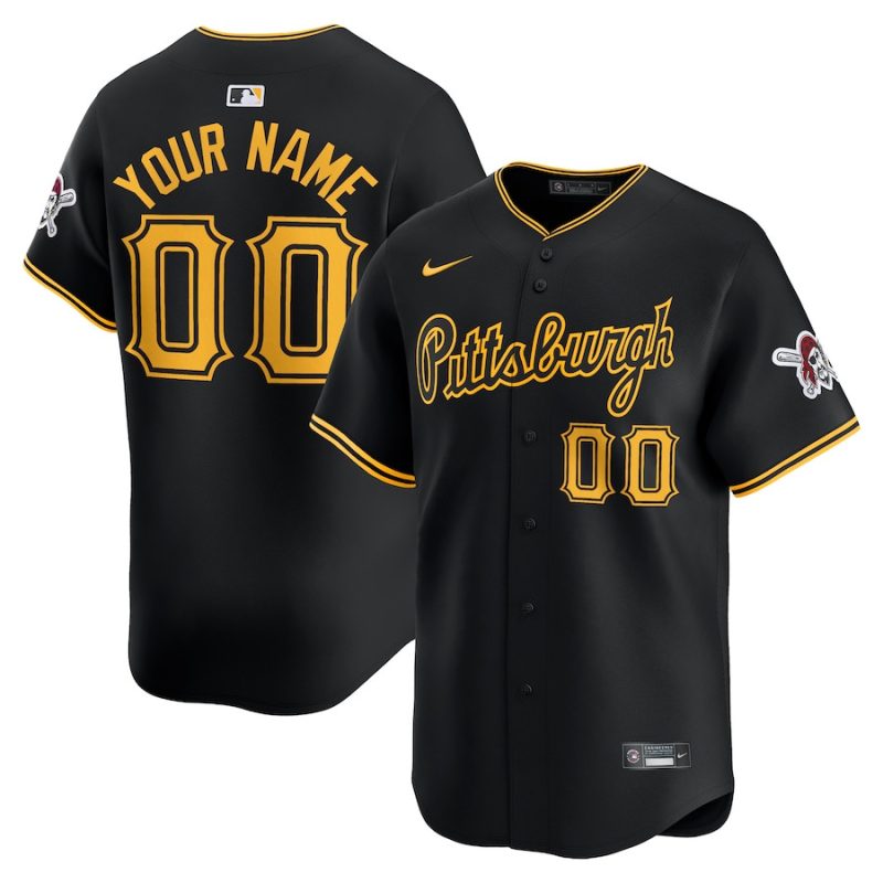 pittsburgh pirates alternate limited custom men jersey black