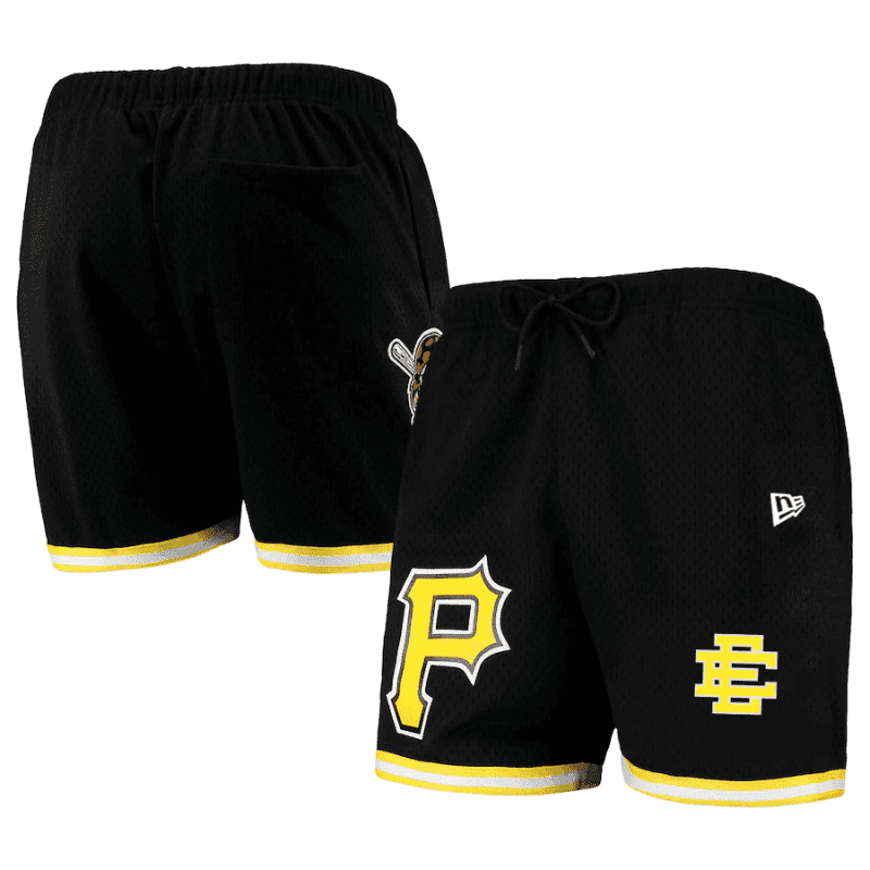 pittsburgh pirates team standard logo mesh shorts black