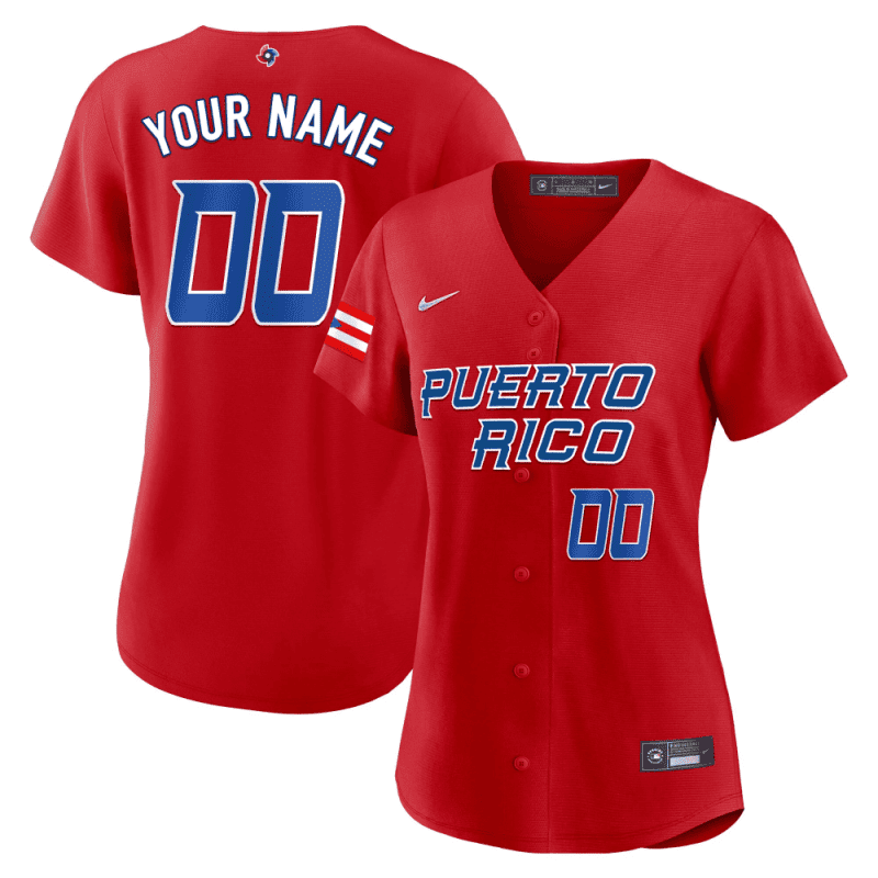 puerto rico 2023 world baseball classic baseball custom women jersey red