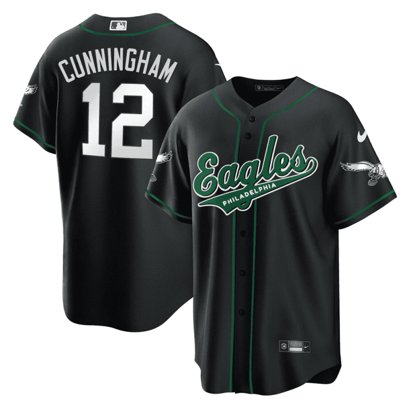 randall cunningham 12 philadelphia eagles baseball men jersey black