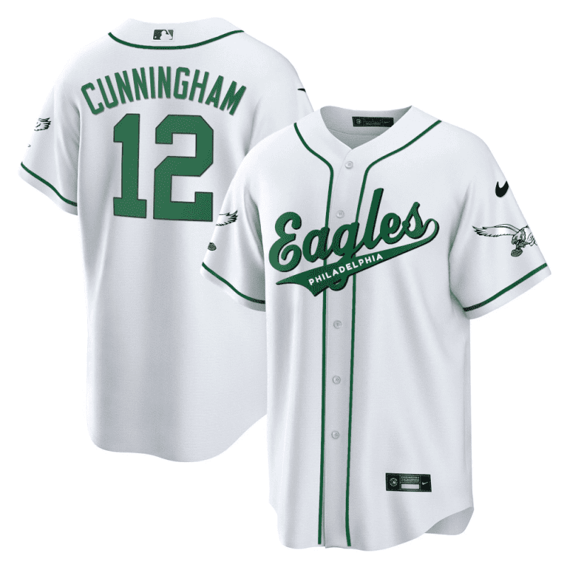 randall cunningham 12 philadelphia eagles baseball men jersey white